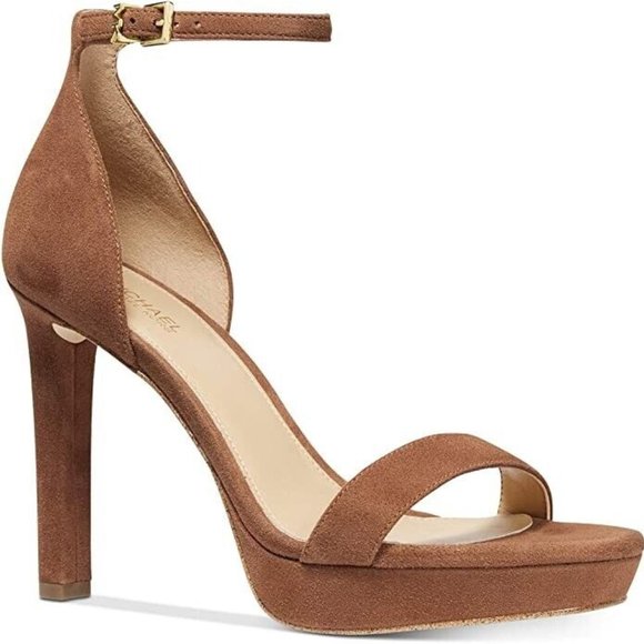 Michael Kors Margot Platform Sued Sandel Size 8 - Picture 1 of 10